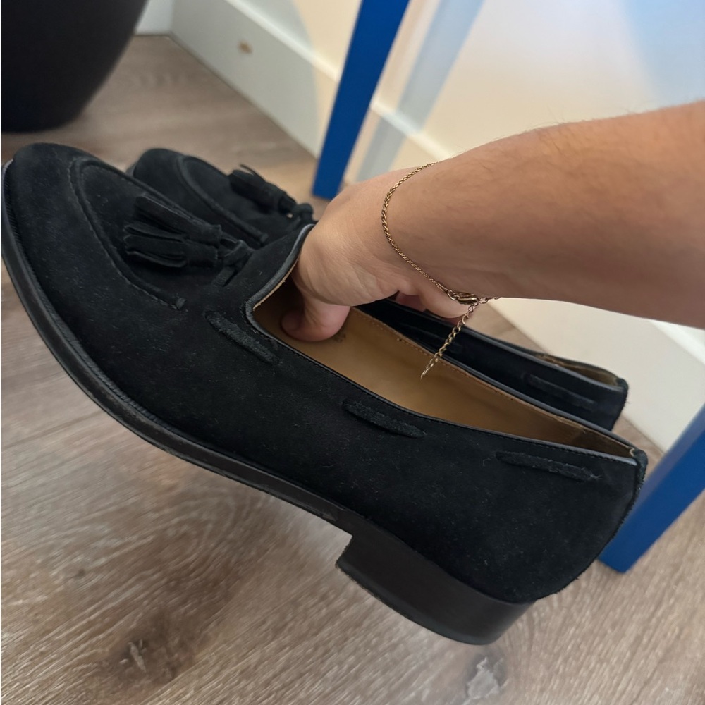 Men's Black Suede Loafers